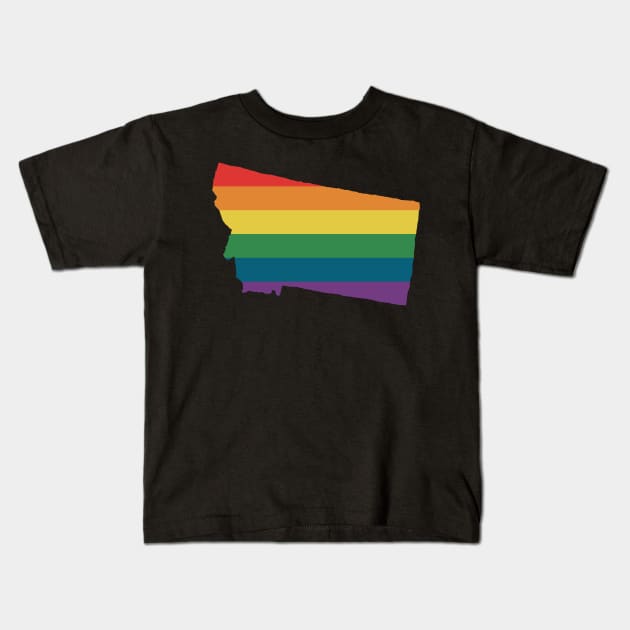 Montana State Rainbow Kids T-Shirt by n23tees